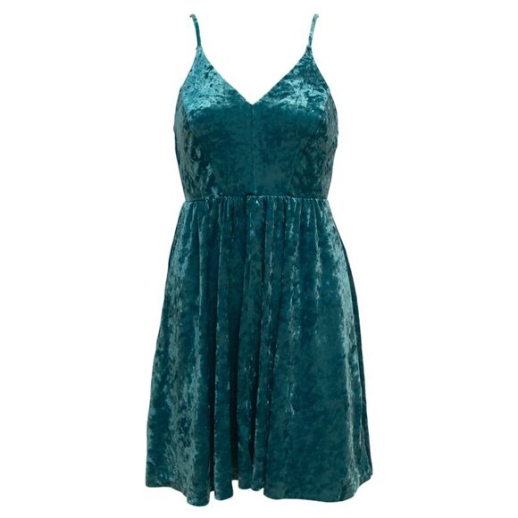 Wild Fable Women's Sleeveless Velvet Skater Dress in Zenith Teal, Small - Picture 1 of 4